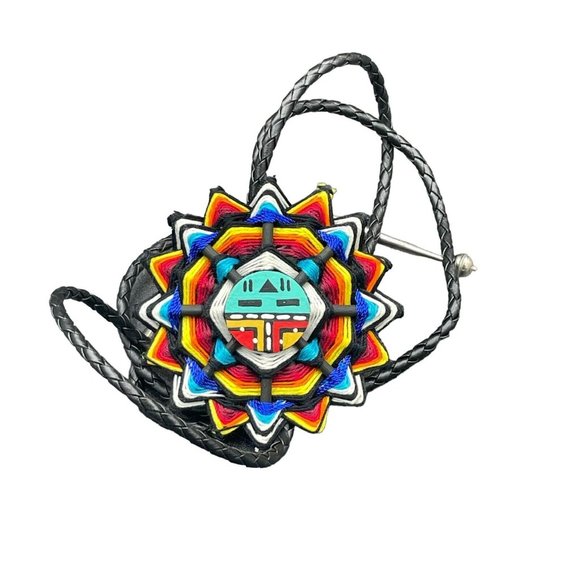 Unbranded Accessories Hopi Sun Kachina Mask Bolo Tie Kawa Sterling